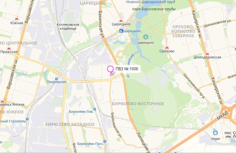 Схема проезда Царицыно